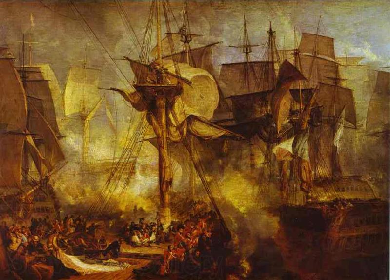 J.M.W. Turner Battle of Trafalgar as Seen from the Mizen Starboard Shrouds of the Victory Norge oil painting art